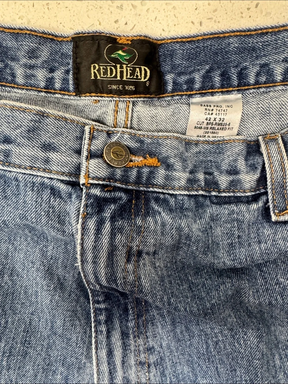 RedHead Men's Relaxed Straight-Leg Jeans in Blue Denim 42x32